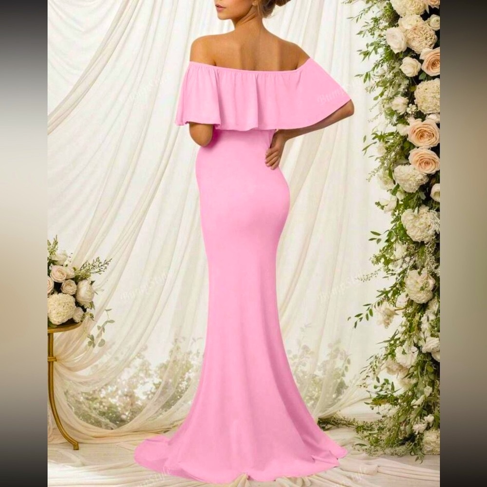 Large Elegant Pink Maternity Dress NWT - Picture 3 of 4